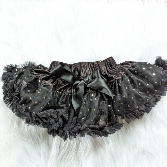 Hand Crafted Other - Baby Girl Black Sparkly Tutu Skirt 12-18M